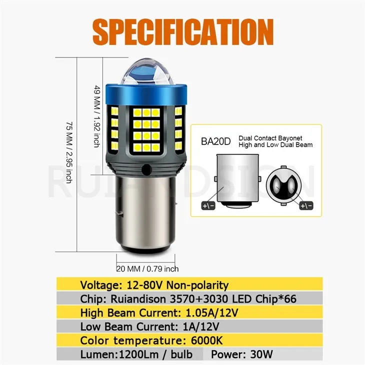 BA20D Motorbike Led light